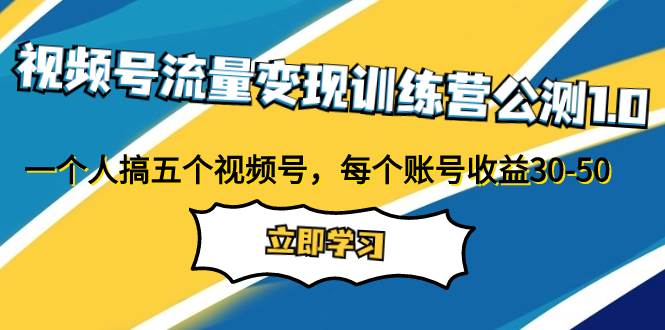 （7719期）视频号流量变现训练营公测1.0：一个人搞五个视频号，每个账号收益30-50-问小徐资源库
