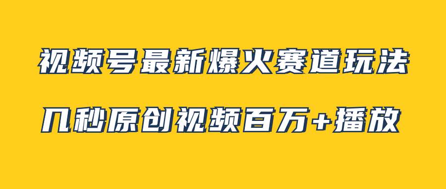 （7917期）视频号最新爆火赛道玩法，几秒视频可达百万播放，小白即可操作（附素材）-问小徐资源库