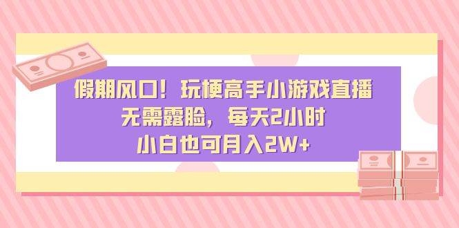 （8769期）假期风口！玩梗高手小游戏直播，无需露脸，每天2小时，小白也可月入2W+-问小徐资源库