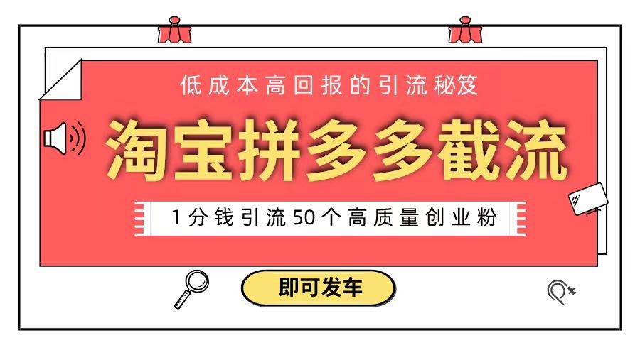 （8787期）淘宝拼多多电商平台截流创业粉 只需要花上1分钱，长尾流量至少给你引流50粉-问小徐资源库