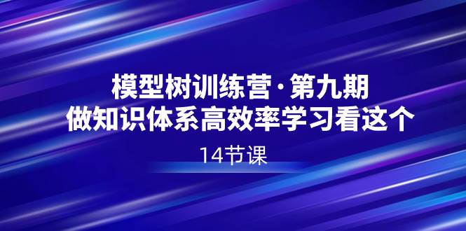 （8725期）模型树特训营·第九期，做知识体系高效率学习看这个（14节课）-问小徐资源库