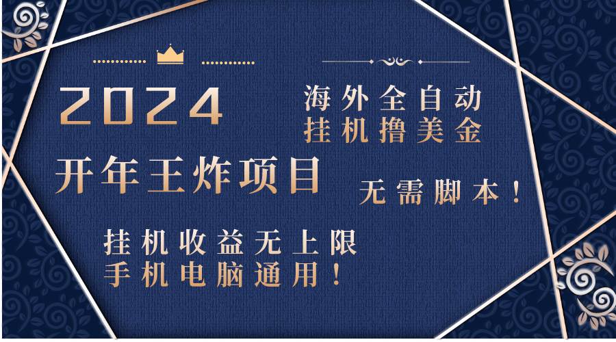 （8494期）2024海外全自动挂机撸美金项目！手机电脑均可，无需脚本，收益无上限！-问小徐资源库
