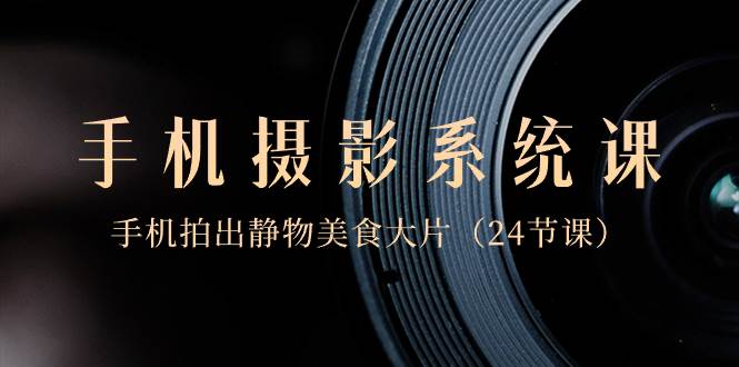 （8671期）0基础-手机摄影系统课，手机拍出静物美食大片（24节课）-问小徐资源库