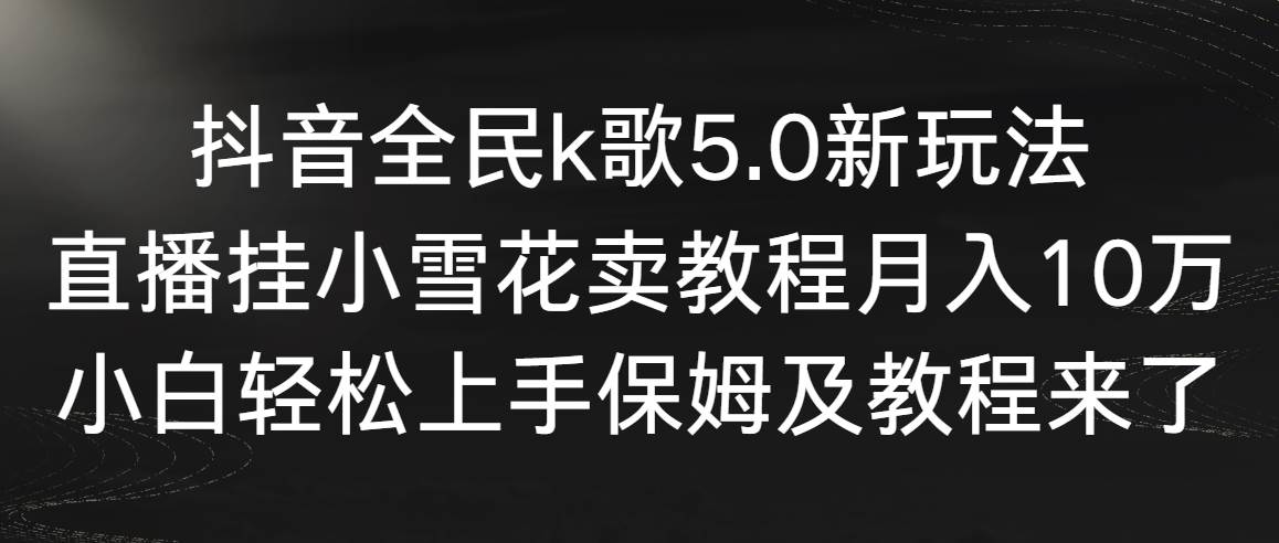 （9021期）抖音全民k歌5.0新玩法，直播挂小雪花卖教程月入10万，小白轻松上手，保...-问小徐资源库