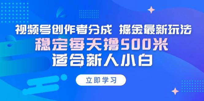 （9185期）【蓝海项目】视频号创作者分成 掘金最新玩法 稳定每天撸500米 适合新人小白-问小徐资源库