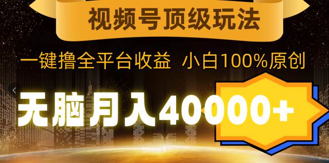 （9281期）视频号顶级玩法，无脑月入40000+，一键撸全平台收益，纯小白也能100%原创-问小徐资源库