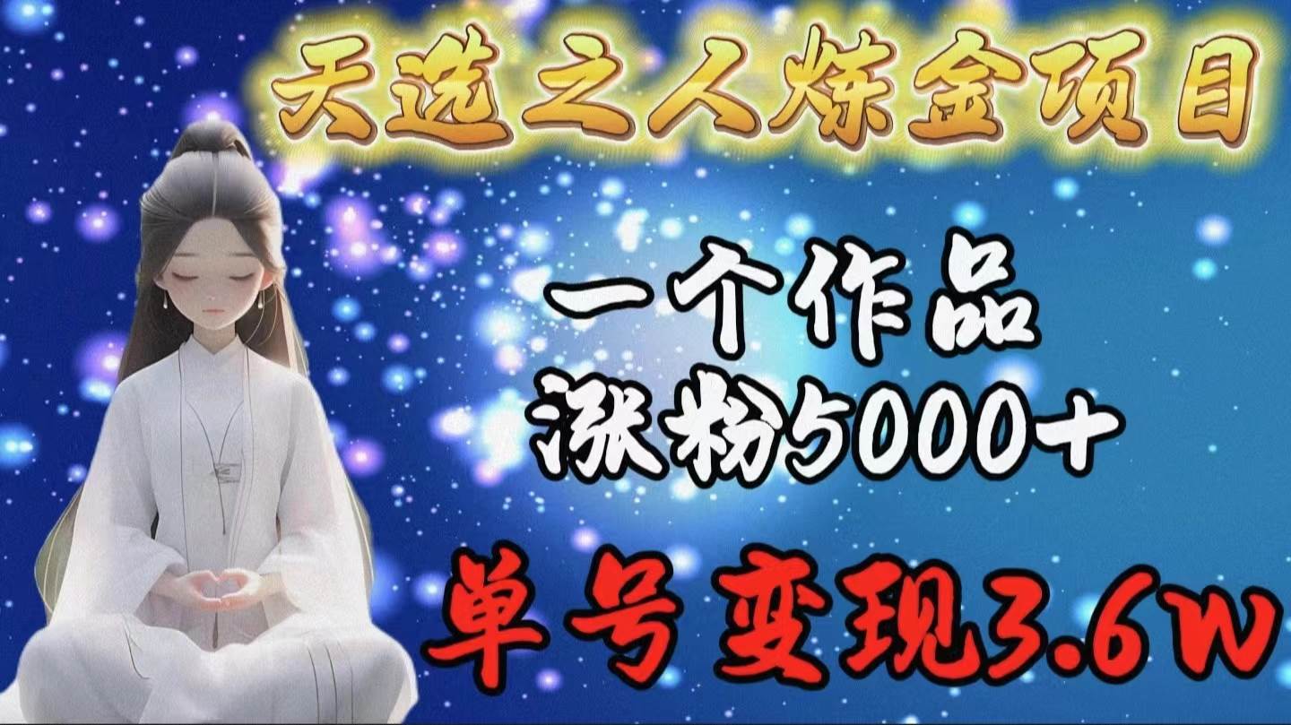 （9693期）天选之人炼金项目，一个作品涨粉5000+，单号变现3.6w-问小徐资源库