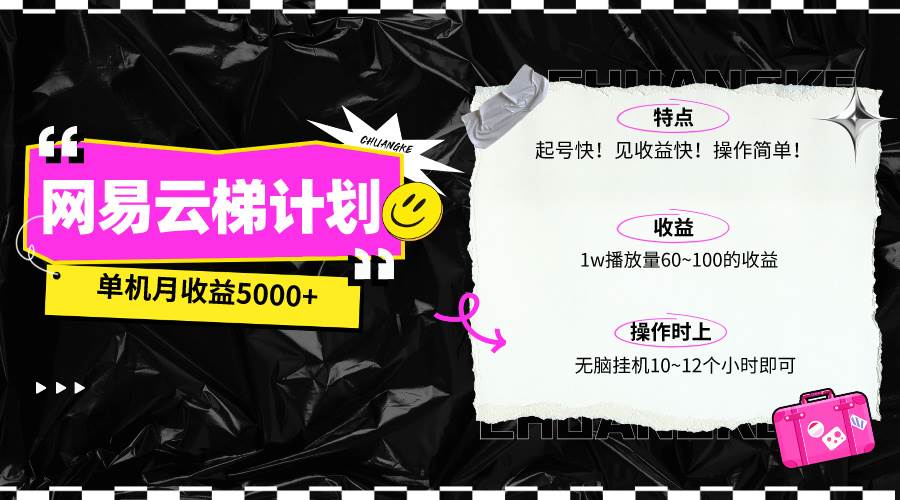 （10063期）最新网易云梯计划网页版，单机月收益5000+！可放大操作-问小徐资源库