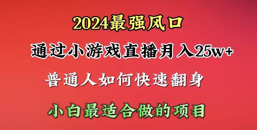 （10020期）2024年最强风口，通过小游戏直播月入25w+单日收益5000+小白最适合做的项目-问小徐资源库