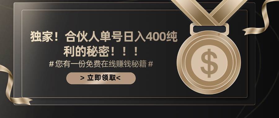 （10028期）合伙人广告撸金最新玩法，每天单号400纯利-问小徐资源库