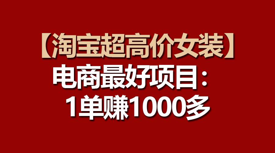 （10514期）【淘宝超高价女装】电商最好项目：一单赚1000多-问小徐资源库