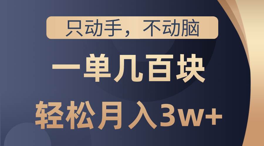 （10561期）只动手不动脑，一单几百块，轻松月入3w+，看完就能直接操作，详细教程-问小徐资源库