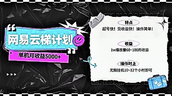 （10389期）2024网易云云梯计划 单机日300+ 无脑月入5000+-问小徐资源库