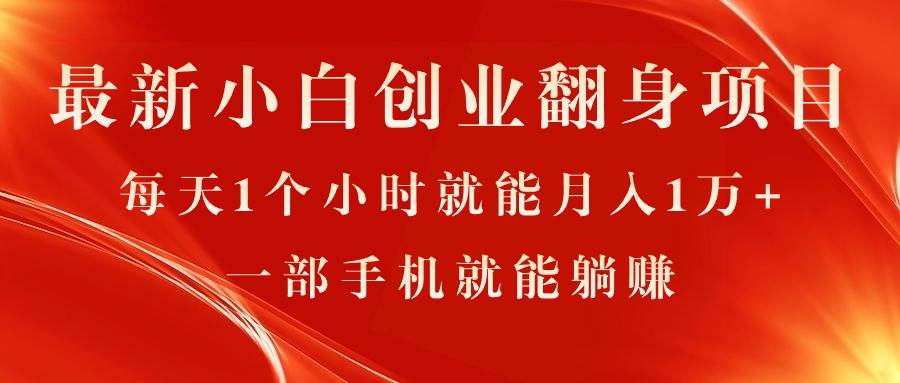 （11250期）最新小白创业翻身项目，每天1个小时就能月入1万+，0门槛，一部手机就能...-问小徐资源库