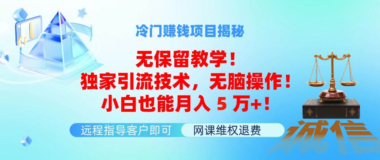 图片[1]-（11864期）冷门赚钱项目无保留教学！独家引流技术，无脑操作！小白也能月入5万+！-问小徐资源库