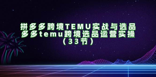 图片[1]-（11934期）拼多多跨境TEMU实战与选品，多多temu跨境选品运营实操（33节）-问小徐资源库