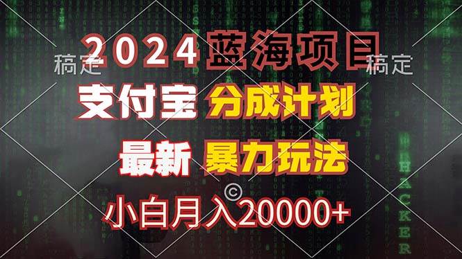（12339期）2024蓝海项目，支付宝分成计划，暴力玩法，刷爆播放量，小白月入20000+-问小徐资源库