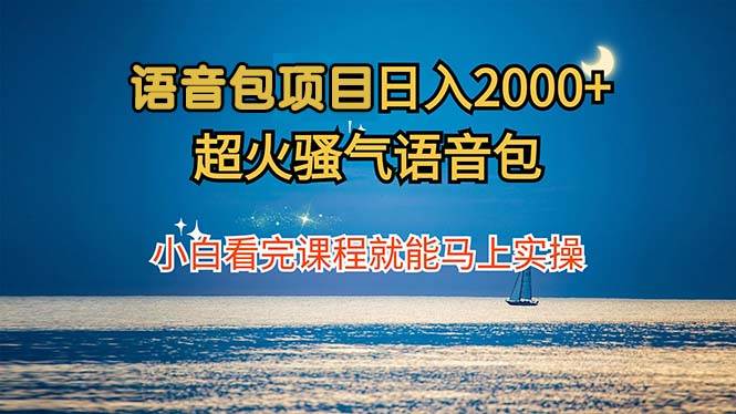 （12734期）语音包项目 日入2000+ 超火骚气语音包小白看完课程就能马上实操-问小徐资源库