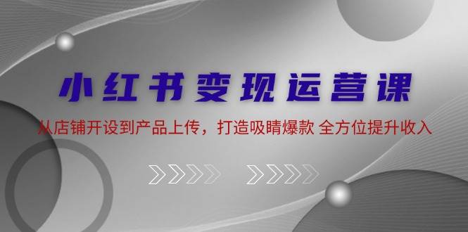 （12520期）小红书变现运营课：从店铺开设到产品上传，打造吸睛爆款 全方位提升收入-问小徐资源库