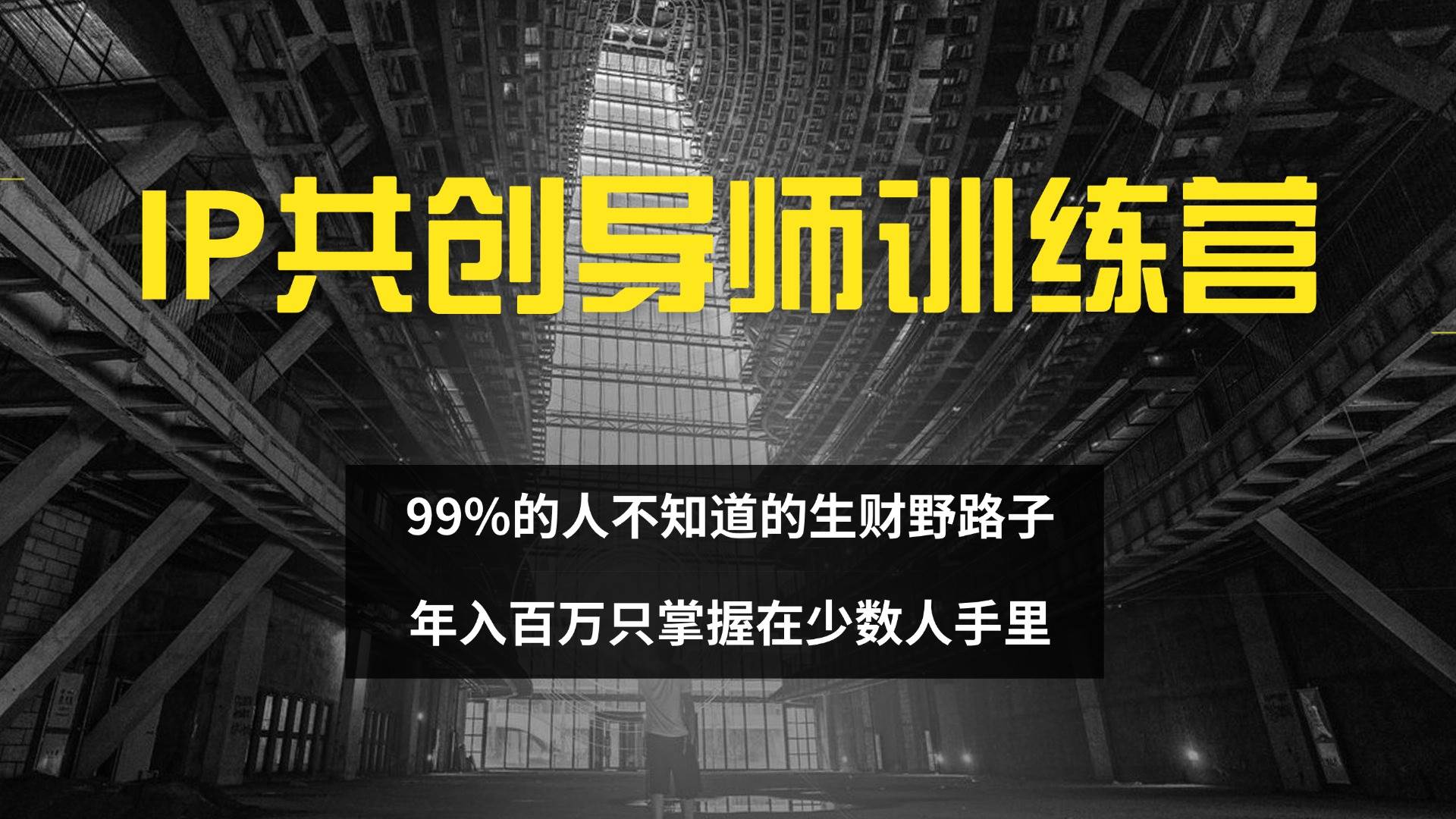 （12504期）IP共创导师训练营 99%的人不知道的生财野路子 只掌握在少数人手里-问小徐资源库