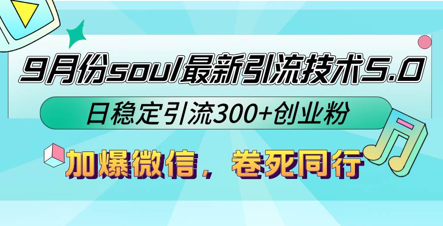 （12772期）9月份soul最新引流技术5.0，日稳定引流300+创业粉，加爆微信，卷死同行-问小徐资源库