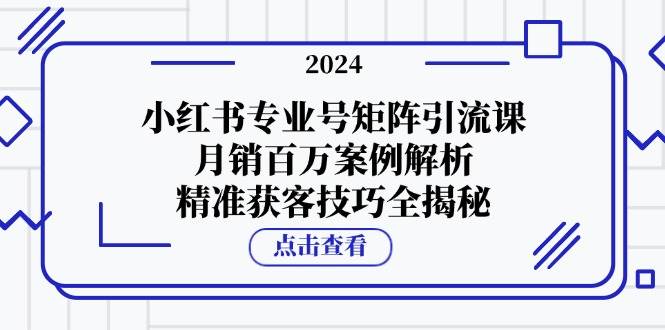 （12943期）小红书专业号矩阵引流课，月销百万案例解析，精准获客技巧全揭秘-问小徐资源库