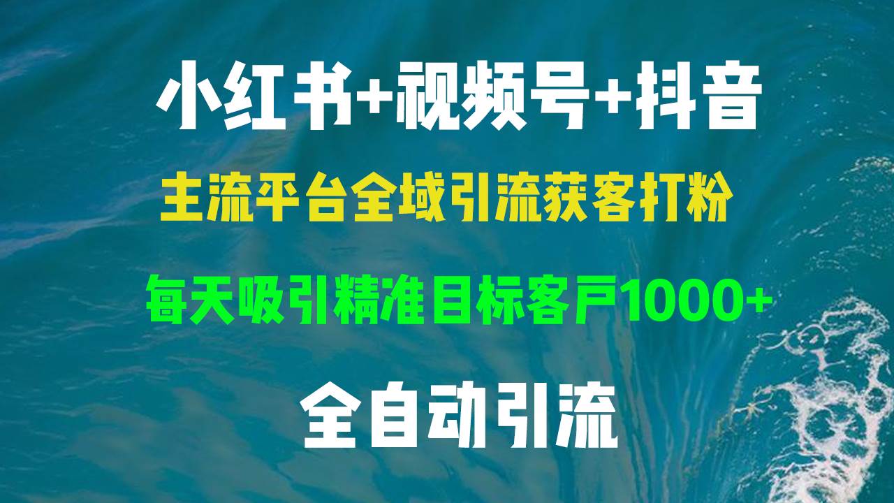 （13104期）小红书，视频号，抖音主流平台全域引流获客打粉，每天吸引精准目标客户...-问小徐资源库