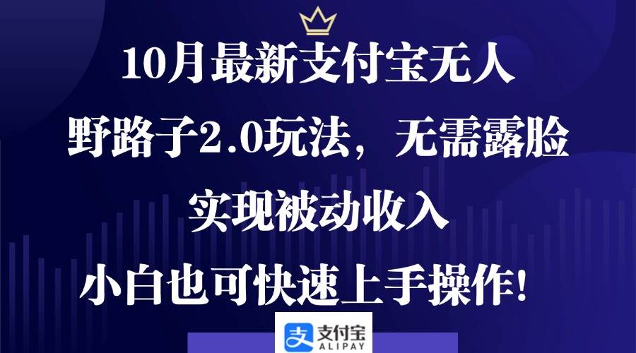 （12824期）10月最新支付宝无人野路子2.0玩法，无需露脸，实现被动收入，小白也可...-问小徐资源库