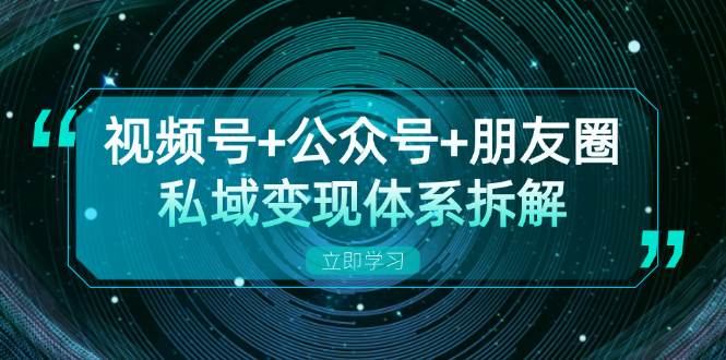 （13174期）视频号+公众号+朋友圈私域变现体系拆解，全体平台流量枯竭下的应对策略-问小徐资源库