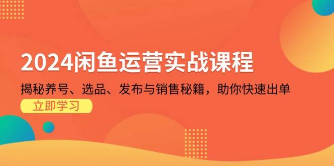 （13290期）2024闲鱼运营实战课程：揭秘养号、选品、发布与销售秘籍，助你快速出单-问小徐资源库