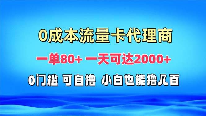 （13391期）免费流量卡代理一单80+ 一天可达2000+-问小徐资源库