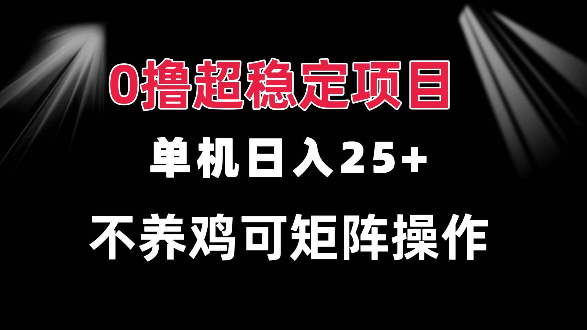 （13355期）0撸项目 单机日入25+ 可批量操作 无需养鸡 长期稳定 做了就有-问小徐资源库