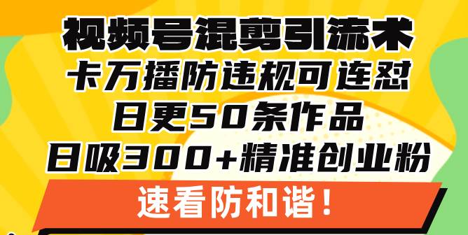 （13400期）视频号混剪引流技术，500万播放引流17000创业粉，操作简单当天学会-问小徐资源库