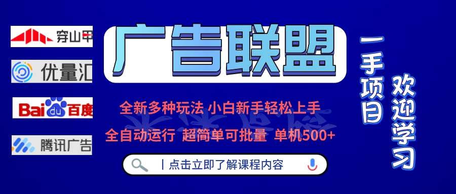 （13258期）广告联盟 全新多种玩法 单机500+  全自动运行  可批量运行-问小徐资源库