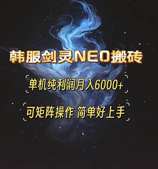 （13435期）韩服剑灵NEO搬砖攻略，单机纯利润月入6000+ 可矩阵操作，简单好上手。-问小徐资源库