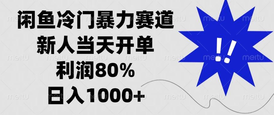 （13660期）闲鱼冷门暴力赛道，新人当天开单，利润80%，日入1000+-问小徐资源库