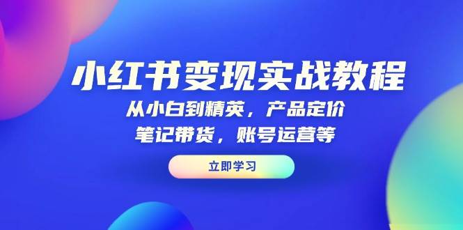 （13923期）小红书变现实战教程：从小白到精英，产品定价，笔记带货，账号运营等-问小徐资源库