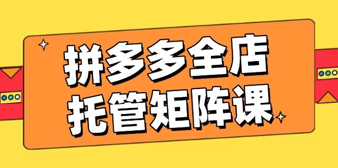 （14328期）拼多多全店托管矩阵课，盈利动销玩法，高效计划设置，提升店铺效益-问小徐资源库