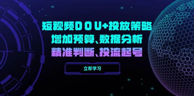 （14288期）短视频DOU+投放策略，增加预算、数据分析、精准判断，投流起号-问小徐资源库