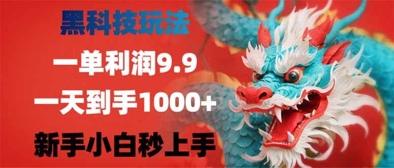 （14335期）黑科技玩法，一单利润9.9,一天到手1000+，新手小白秒上手-问小徐资源库