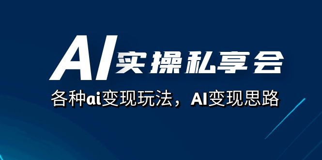 AI实操私享会，各种ai变现玩法，AI变现思路（67节课）-问小徐资源库