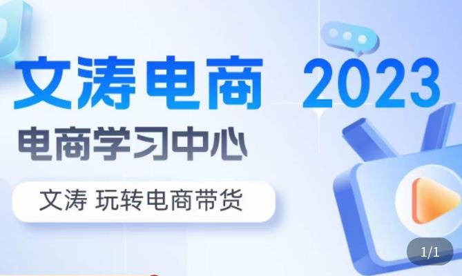 文涛电商·7天零基础自然流起号，​快速掌握店铺运营的核心玩法，突破自然展现量，玩转直播带货-问小徐资源库
