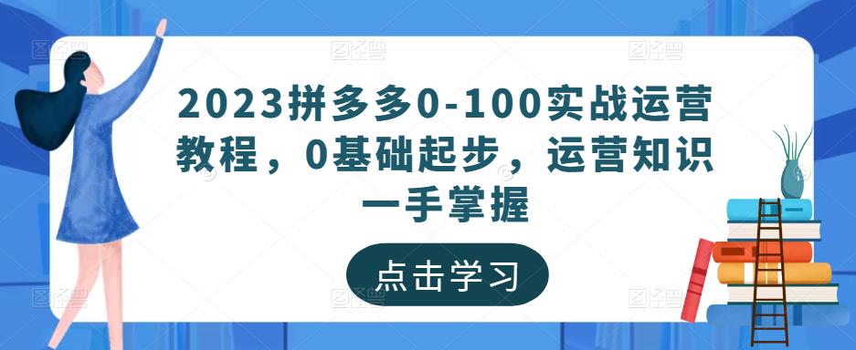 2023拼多多0-100实战运营教程，0基础起步，运营知识一手掌握-问小徐资源库