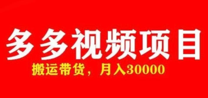多多带货视频快速50爆款拿带货资格，搬运带货，月入30000【全套脚本+详细玩法】-问小徐资源库