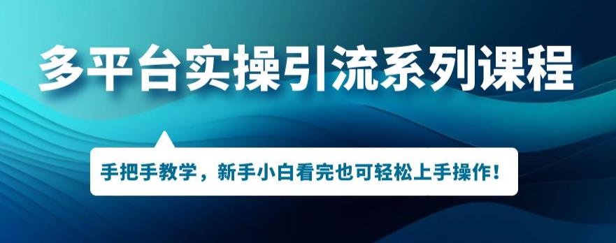 多平台引流实操系列课程，新手小白看完也可轻松上手进行引流操作-问小徐资源库