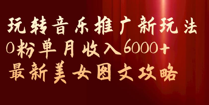 玩转音乐推广新玩法，0粉单月收入6000+，最新美女图文攻略【揭秘】-问小徐资源库