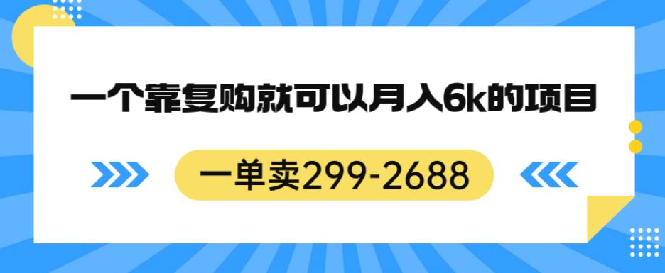 一单卖299-2688，一个靠复购就可以月入6k的暴利项目【揭秘】-问小徐资源库