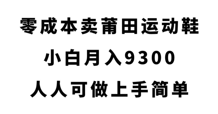 零成本卖莆田运动鞋，小白月入9300，人人可做上手简单【揭秘】-问小徐资源库