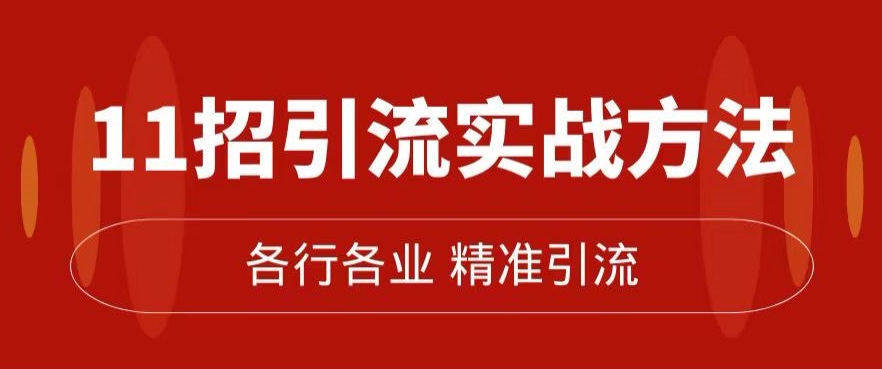 精准引流术：11招引流实战方法，让你私域流量加到爆（11节课完整)-问小徐资源库