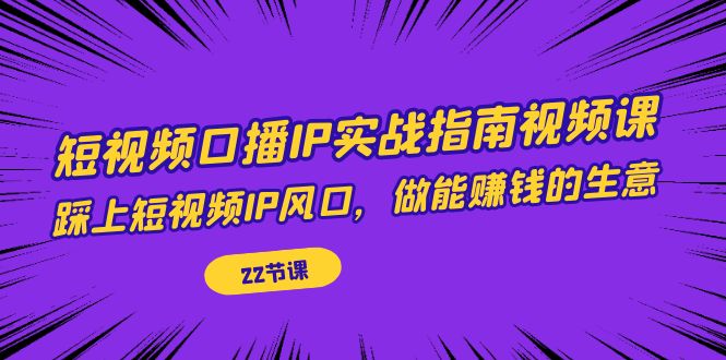 短视频口播IP实战指南视频课，踩上短视频IP风口，做能赚钱的生意（22节课）-问小徐资源库